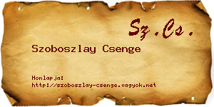 Szoboszlay Csenge névjegykártya